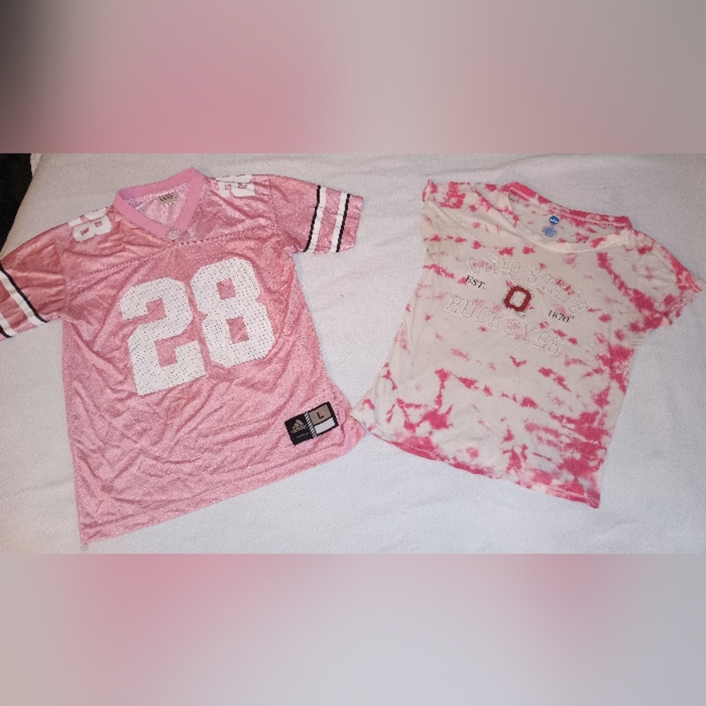 Adidas Pink and White Sports Jersey, Tee, And Vest